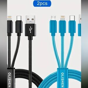 Black and Blue USB Charging Cables